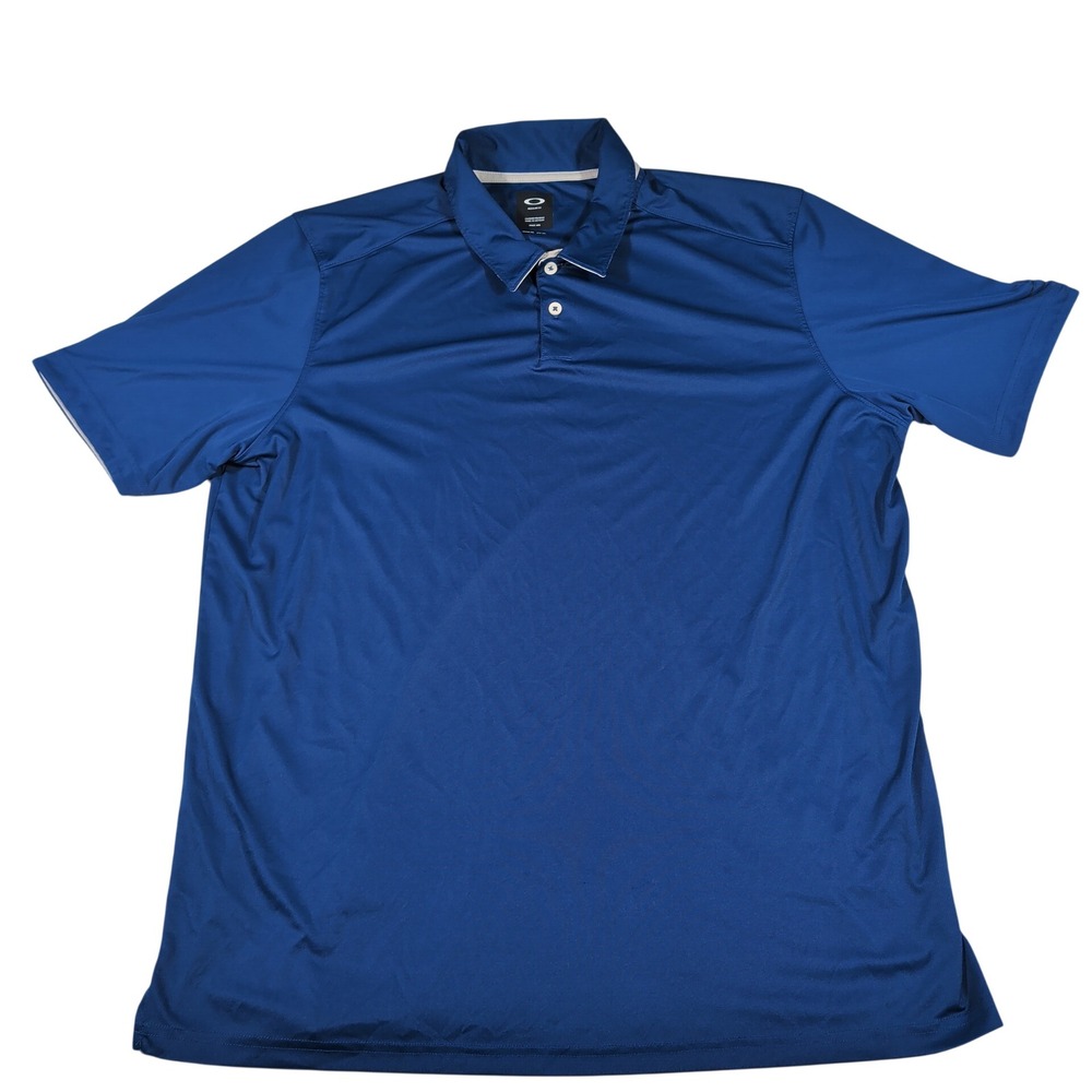 Oakley Polo Shirt Mens XXL Blue Performance Golf Short Sleeve Regular Fit 1841